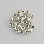 Metalized Plastic Smooth Bead with 2MM Hole - Round 04MM SILVER