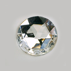 Glass Flat Back Foiled Rauten Rose - Round 20MM CRYSTAL