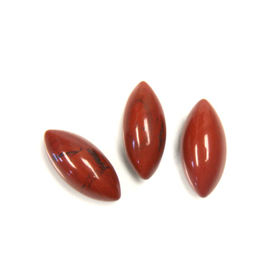 Gemstone Cabochon - Navette 15x7MM RED JASPER