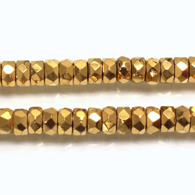 Czech Glass Fire Polished Bead - Rondelle 06x3MM AURUM