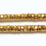 Czech Glass Fire Polished Bead - Rondelle 06x3MM AURUM