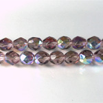 Czech Glass Fire Polish Bead - Round 07MM LT AMETHYST AB