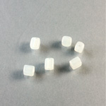 Plastic  Bead - Mixed Color Smooth Cube 4.5MM WHITE OPAL