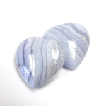 Gemstone Cabochon - Heart 25MM BLUE LACE AGATE