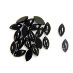 Gemstone Cabochon - Navette 08x4MM BLACK ONYX