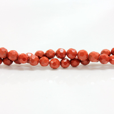 Gemstone Bead - Faceted Round 06MM RED JASPER