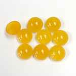 Gemstone Flat Back Cabochon - Round 09MM QUARTZ DYED #38 AMBER