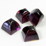 Glass High Dome Foiled Cabochon - Square 10x10MM AMETHYST