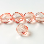 Czech Glass Fire Polished Bead - Twisted 12MM COATED ROSALINE