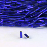 Preciosa Czech Glass Bugle Bead with Square Hole - Size 3 COBALT SL 37090