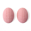Japanese Glass Medium Dome Dappled Top Opaque Cabochon - Oval 18x13MM PINK