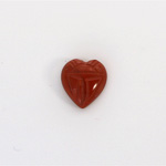 Gemstone Flat Back Carved Scarab - Heart 12x11MM RED JASPER