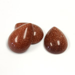 Man-made Cabochon - Pear 18x13MM BROWN GOLDSTONE