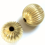 Brass Corrugated Bead - Round 20MM RAW