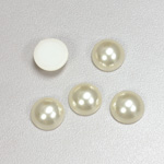 Plastic Medium Dome Pearl Cabochon - Round 12MM CREME