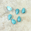 Glass Medium Dome Lampwork Cabochon - Pear 10x6MM TURQUOISE MATRIX (03191)