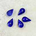 Glass Medium Dome Lampwork Cabochon - Pear 13x8MM LAPIS LAZULI (00392)