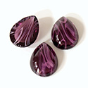 Glass Medium Dome Lampwork Cabochon - Pear 18x13MM FLAWED AMETHYST