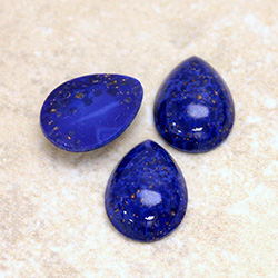 Glass Medium Dome Lampwork Cabochon - Pear 18x13MM LAPIS LAZULI (00392)