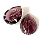 Glass Medium Dome Lampwork Cabochon - Pear 25x18MM FLAWED AMETHYST