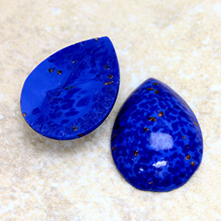 Glass Medium Dome Lampwork Cabochon - Pear 25x18MM LAPIS LAZULI (00392)