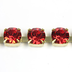Preciosa Crystal Rhinestone Cup Chain - SS29 LT SIAM RUBY-RAW