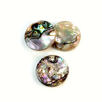 Shell Pendant - Smooth Flat Round 18MM ABALONE