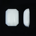Japanese Glass Opaque Cabochon - Cushion Ocatgon 20x15MM CHALKWHITE