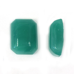 Japanese Glass Opaque Cabochon - Cushion Ocatgon 20x15MM CHRYSOPHRASE