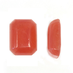 Japanese Glass Opaque Cabochon - Cushion Ocatgon 20x15MM CORNELIAN (ORANGE)
