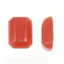 Japanese Glass Opaque Cabochon - Cushion Ocatgon 20x15MM CORNELIAN (ORANGE)