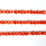 Fiber Optic Synthetic Cat's Eye Bead - Round Faceted 03MM CAT'S EYE ORANGE