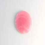 German Plastic Flat Back Buff Top Cabochon - Oval 25x18MM ROSE QUARTZ