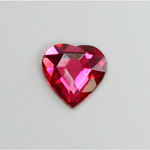 Glass Flat Back Rose Cut Fancy Foiled Stone  - Heart 16x15MM ROSE