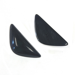 Japanese Glass Opaque Cabochon - Half Moon 28x12MM JET