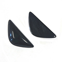 Japanese Glass Opaque Cabochon - Half Moon 28x12MM JET