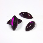 Plastic Flat Back Foiled Cabochon - Navette 18x8MM AMETHYST