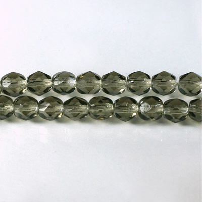 Czech Glass Fire Polish Bead - Round 06MM BLACK DIAMOND
