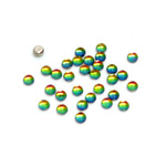 Glass Medium Dome Foiled Cabochon - Round 03MM Coated VITRAIL MEDIUM