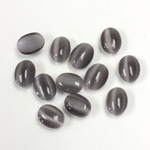 Fiber-Optic Cabochon - Oval 07.5X5.5MM CAT'S EYE GREY