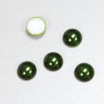 Glass Medium Dome Cabochon Pearl Spray Finish - Round 10MM HUNTER GREEN