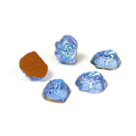 German Glass Nugget Top Foiled Cabochon - Baroque 10x8MM  LIGHT SAPPHIRE AB