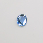 Glass Flat Back Rose Cut Faceted Foiled Stone - Oval 10x8MM LT SAPPHIRE