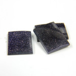 Man-made Gemstone Flat Back Single Bevel Buff Top -  Cushion 16x12MM BLUE GOLDSTONE