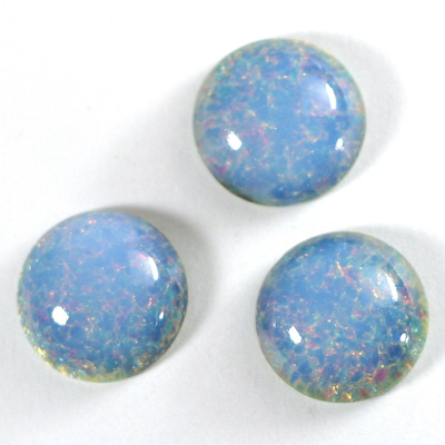Glass Medium Dome Lampwork Cabochon - Round 18MM BLUE OPAL (04531)