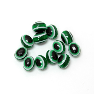 Plastic Eye Bead - Oval 10x8MM  DARK GREEN