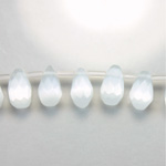 Fiber-Optic Faceted Pendant - Pear 10x6MM CAT'S EYE WHITE