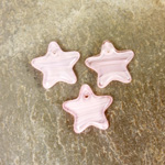 German Pressed Glass Pendant - Smooth Star 11MM ROSE QUARTZ