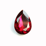 Cut Crystal Point Back Fancy Stone Foiled - Pear 30x20MM SIAM RUBY