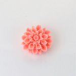 Plastic Carved No-Hole Flower - Dahlia 18MM LT CORAL